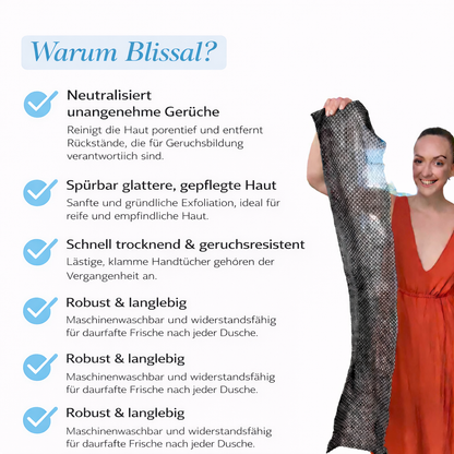 BLISSAL Duschpeeling Tuch - Erreiche endlich deinen ganzen Rücken